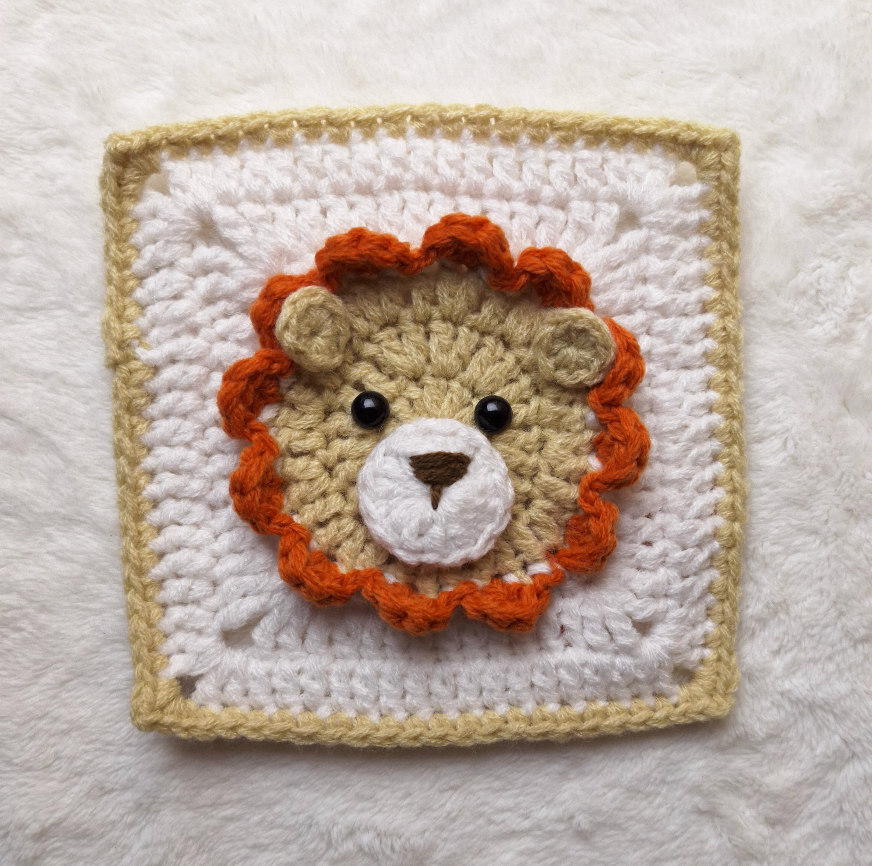 39 Lion Crochet Patterns to Stitch for Nurseries, Gifts, and Safari-Inspired Decor 16 Lion Granny Square Crochet