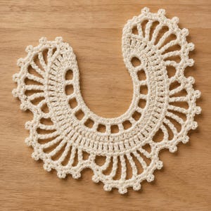 Victoriaans haakpatroon pdf, vintage kant waaierrolmotief, tutorials sierlijke kraag appliqué