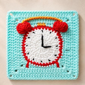Clock Granny Square Crochet Pattern PDF Instant Download