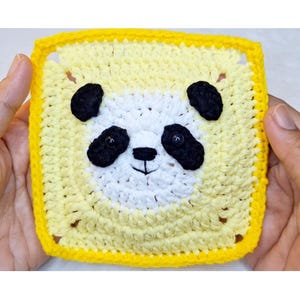 Panda Animal Granny Square Crochet Pattern | PDF Tutorial with Step-by-Step Images & Video | US Terms, Blanket Granny, RainbowyarnPatterns,