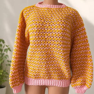Häkelpullover-Anleitung (PDF), Häkeloberteil für Anfänger, Oversize-Pullover, Cupcake Dreams-Muster, RainbowYarnPatterns