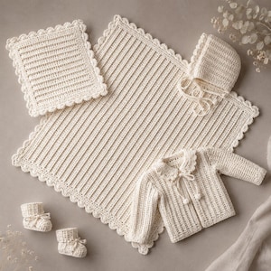 Couverture pour bébé texturée héritage, pull, bonnet de lutin, ensemble taie d'oreiller et chaussons, cadeau nouveau-né