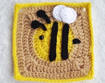 Bumble Bee Granny Square Crochet Pattern – US Terms, Video Tutorial (PDF Pattern)