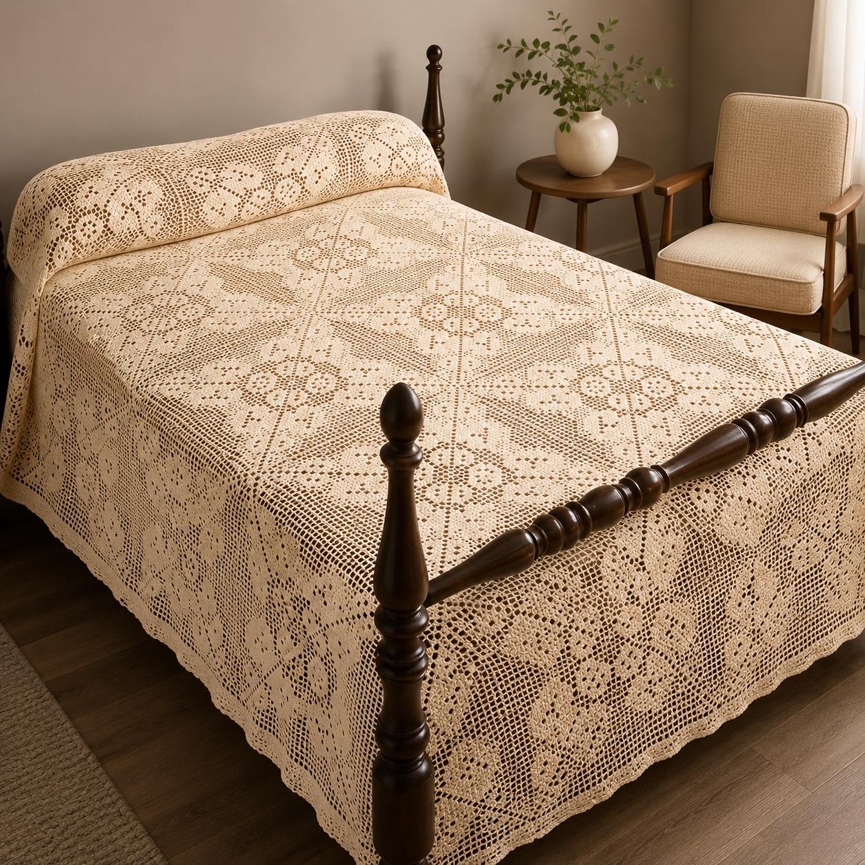 Filet Crochet Bedspread