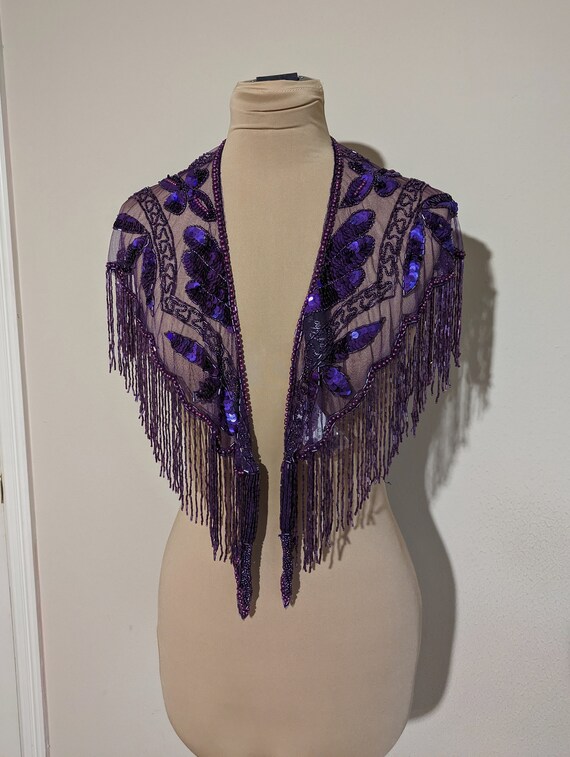 Vintage shawl wrap fringe Gem