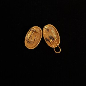 18K Gold Earrings,Obsidian Stud Earrings,Statement Earrings,Obsidian jewellery,Pendant Earrings,Vintage,Exquisite Earrings,Gifts For He image 4