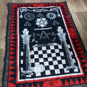 Ritual supplies Freemason work carpet, suitable for the ritual of the Old Free and Accepted Masons of Germany, approx. 120 cm