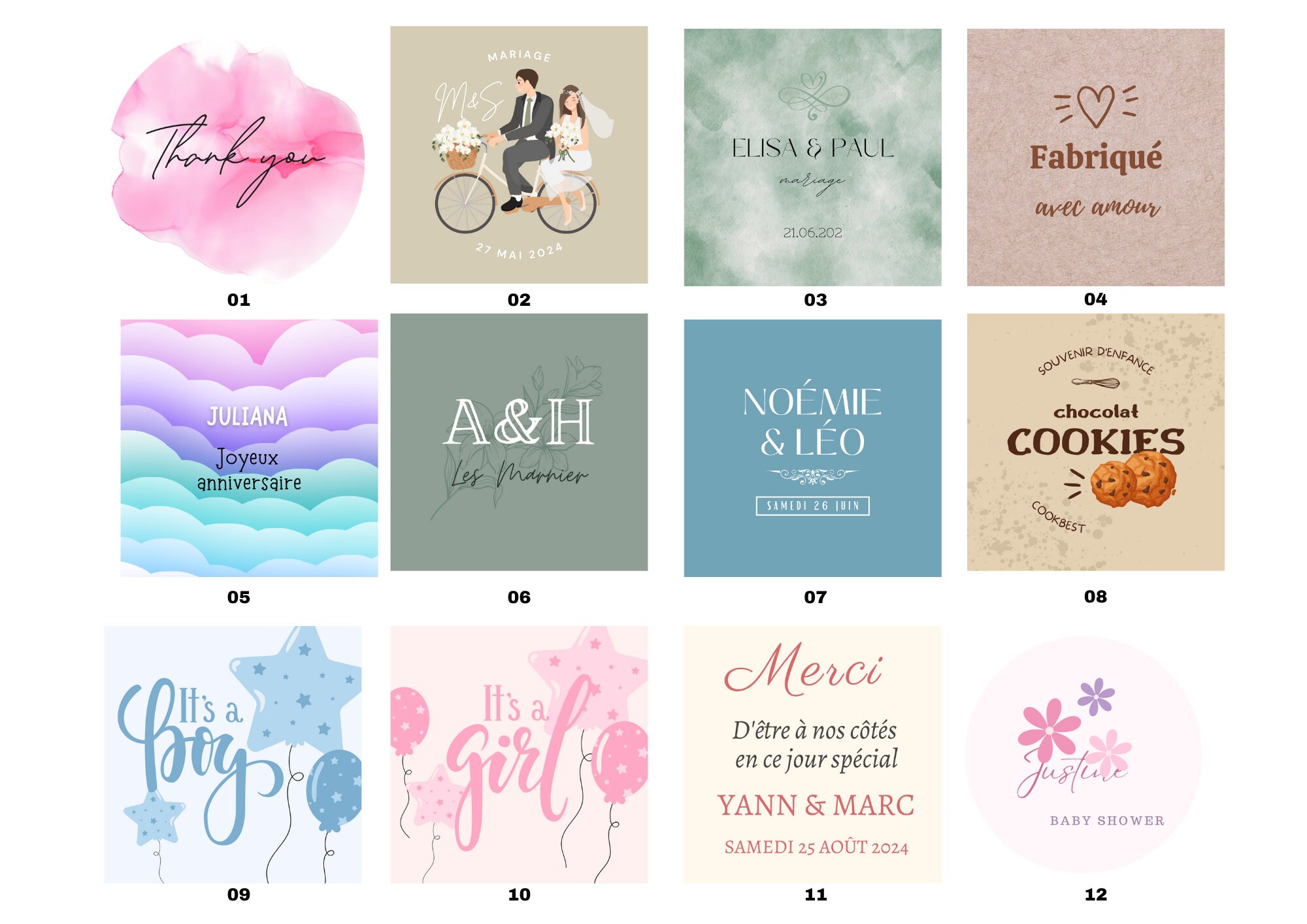 Customizable Card Labels Customizable Self-adhesive Labels Special Shape Different Sizes - Etsy