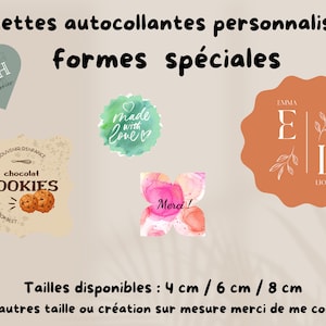Etichette autoadesive personalizzabili di forma speciale di diverse dimensioni