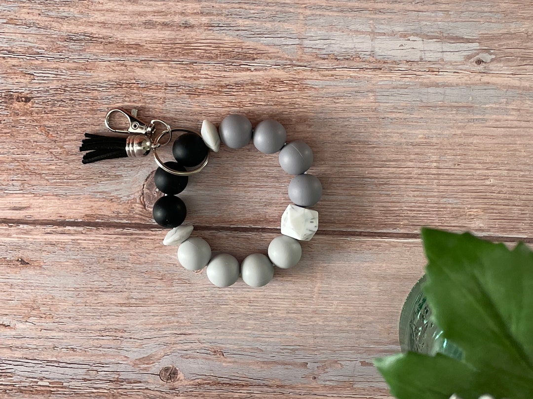 Black Marble Silicone Key Chain - Etsy