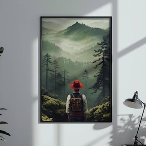 Poster | Schwarzwald Wanderer - Black Forest walker - Natur Wanderliebe - Kunstdruck Wald