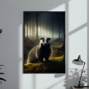 Poster | Schwarzwald Dachs - Black Forest badger - Natur - Kunstdruck Wald