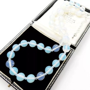 Beautiful Opaline / Opalite Glass Bead Vintage Inspired Necklace