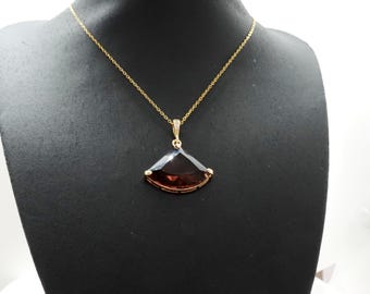 Vintage Art Deco 1920's Inspired Burgundy Wine CZ Drop Necklace