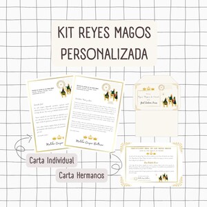 Kit Reyes Magos | Carta Personalizada de los Reyes Magos + Sobre Real + Certificado Mágico | Imprimibles Personalizados
