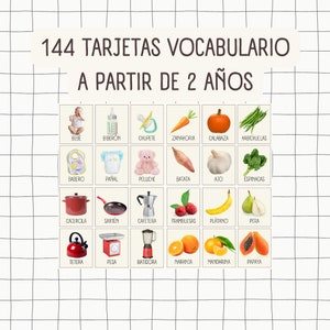 144 Tarjetas Vocabulario para Niños a Partir de 2 años. Tarjetas educativas. Tarjetas Didácticas para niños.