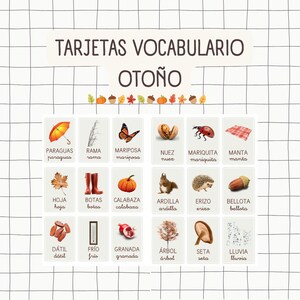 36 Tarjetas Vocabulario Otoño