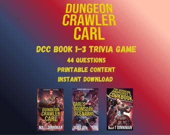 Dungeon Crawler Carl Trivia Game | 4 questions on each A4 page | 44 Total Questions | Perfect for Crawler Game Nights | Instant PDF Download