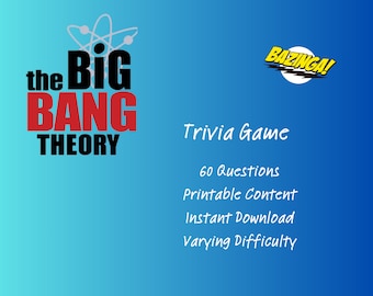 The Big Bang Theory Trivia Game | 4 questions on each A4 page | 60 Total Questions | Perfect for Game Nights | Instant PDF Download
