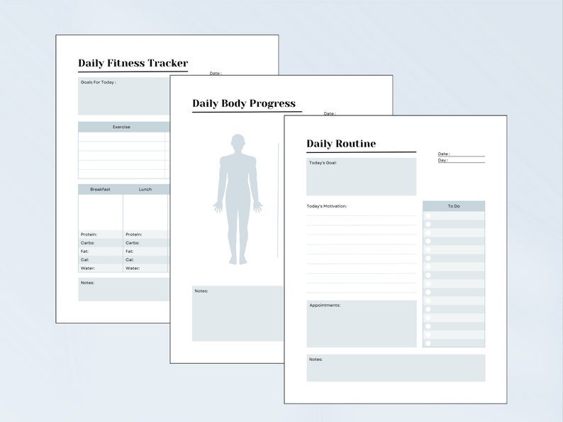 Printable Daily Wellness Planner, Health Planner, Habit Tracker ...