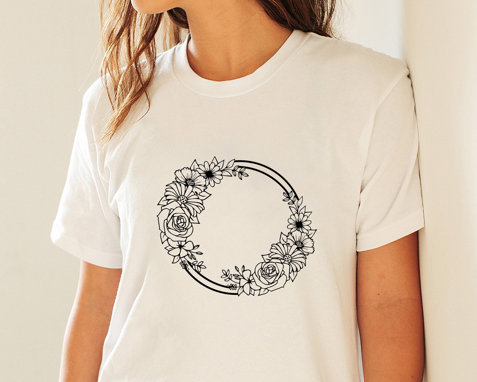 FLORAL WREATH SVG Bundle Circle Frame Svg Botanical Frame - Etsy