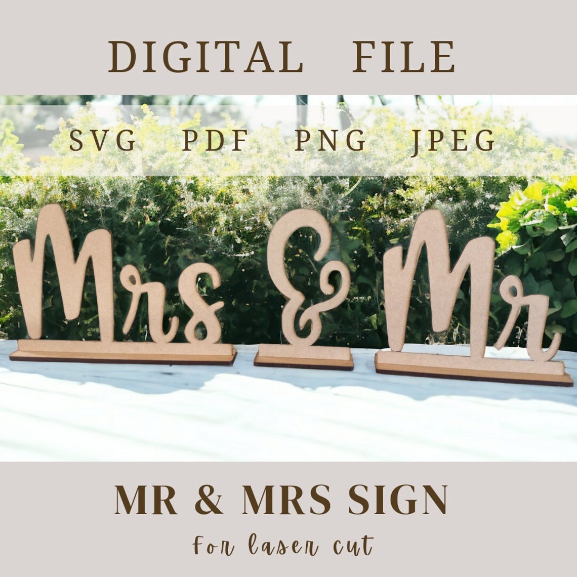 Mr and Mrs Sign/ Wedding Name Sign/ Mr and Mrs Standing Sign/ Digital ...