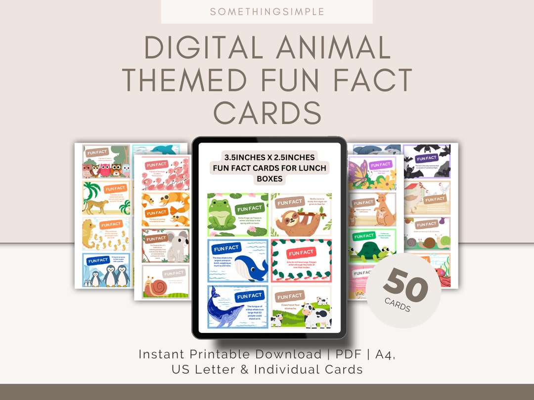 Animal Fact Cards for Children Education Cards for Learning Facts for ...