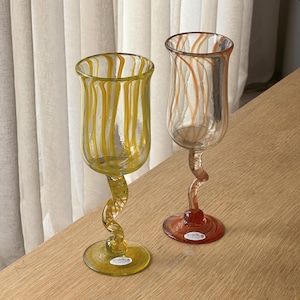 Colorful hand-blown wine glasses, unique barware gifts