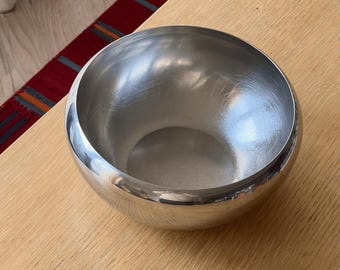 Vintage Alessi Bowl, Large Decorative Steel Bowl, Serving