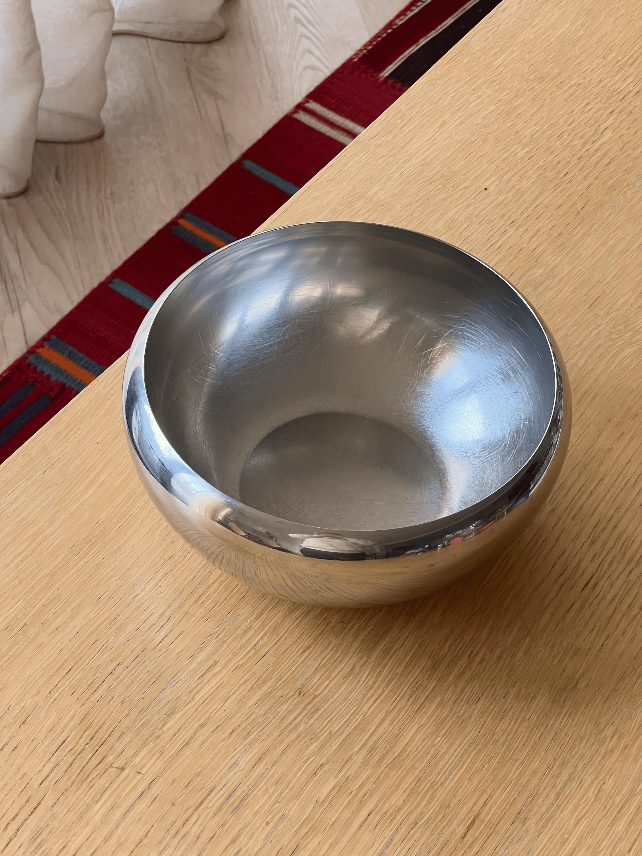 Vintage Alessi Bowl, Large Decorative Steel Bowl, Serving