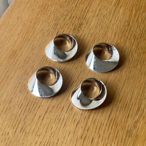 Set of 4 Vintage Space Age Chrome Napkin Rings — Mid-Century Modern