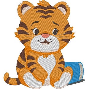 Cartoon Tiger Cute Baby Wild Cat Nursery Plush Design Handmade Cuddly Toy Look Toy Sticker
