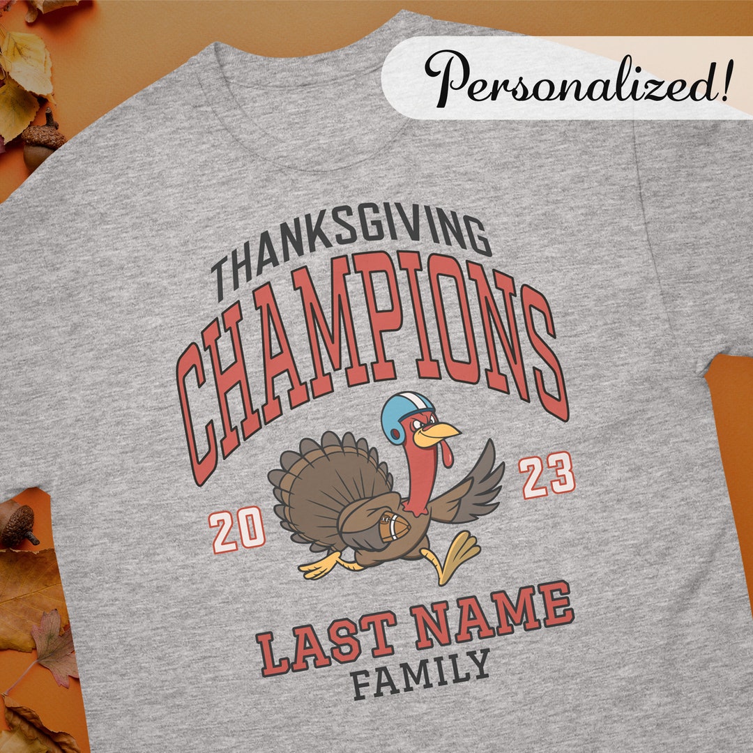 Thanksgiving Champions Personalized Family Tshirt Etsy