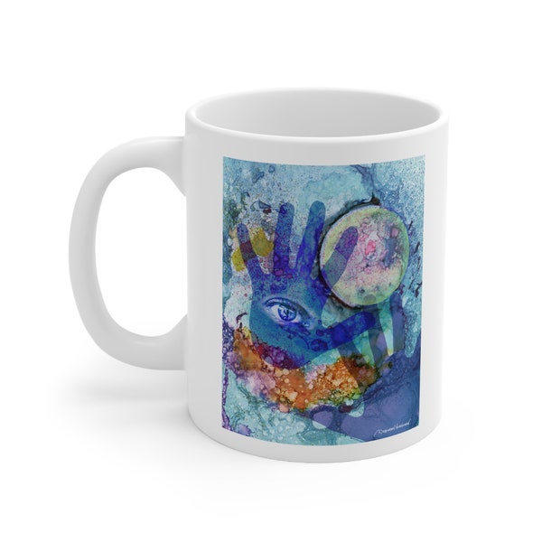 Eye Hands Mug—metaphysical, new age, ceramic mug