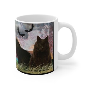 Three Cats & Flying Bats Mug