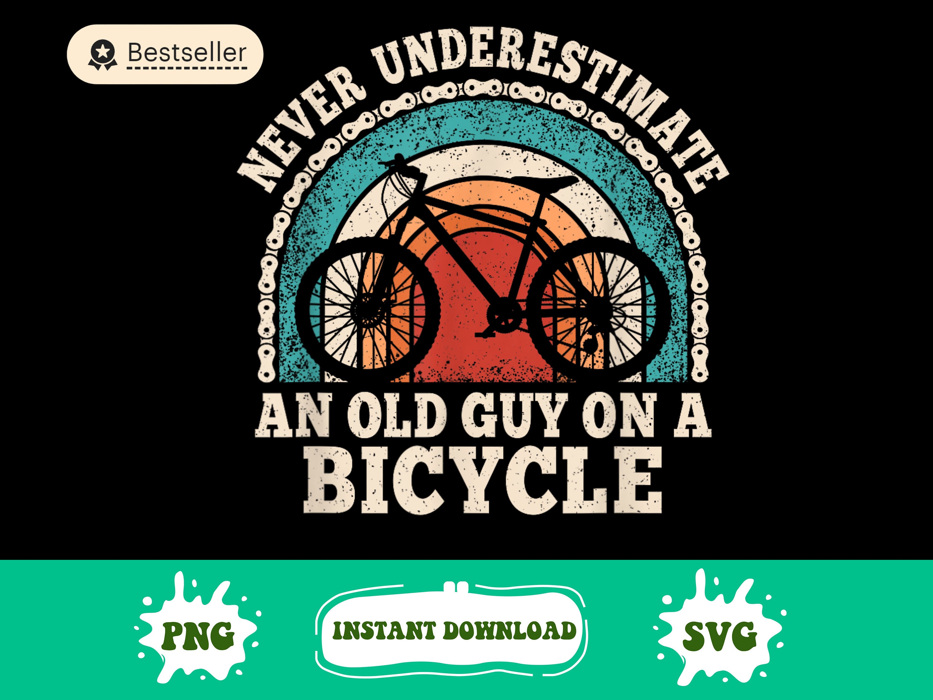 Mens Never Underestimate An Old Man On A Bike Grandpa Ringneck Tumbler