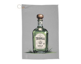 Tequila Golf Towel, Funny Golf Towel, Mens Golf Gift, Golf Accessories, Husband Golf Gift