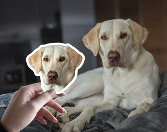 Custom Pet Stickers: Dog & Cat Face Stickers, Water-Resistant