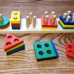 Colors Puzzle, Wooden Shape Puzzle, Color Matching Puzzle, Wooden Color Puzzle, Toddler Puzzle Toys, Montessori Toys, Development Toys