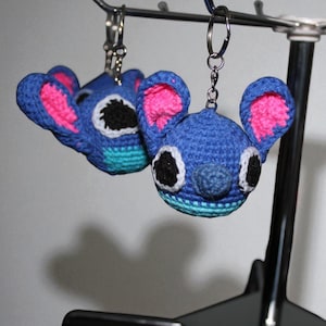 Stitch Keychain – a handmade crocheted, adorable gift for Disney fans