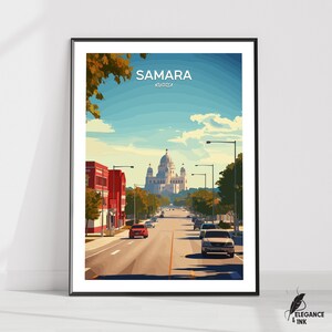 Samara Druck|Samara Reise Poster|Samara Kunstwerk|Samara Leinwand|Samara Wanddekor|Samara Wohnkultur|Samara Vintage Malerei|Samara Geschenkidee|