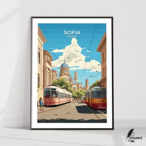 Impresión de Sofía/Póster de viaje de Sofía/Obra de arte de Sofía/Lienzo de Sofía/Decoración de pared de Sofía/Decoración del hogar de Sofía/Pintura vintage de Sofía/Idea de regalo de Sofía/Bulgaria