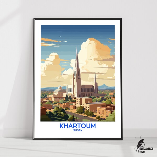 Khartoum Poster|Khartoum Travel Print|Khartoum Wall Art|Khartoum Wall Decor|Khartoum City Art|Khartoum Art|Sudan Gift Idea|Housewarming gift