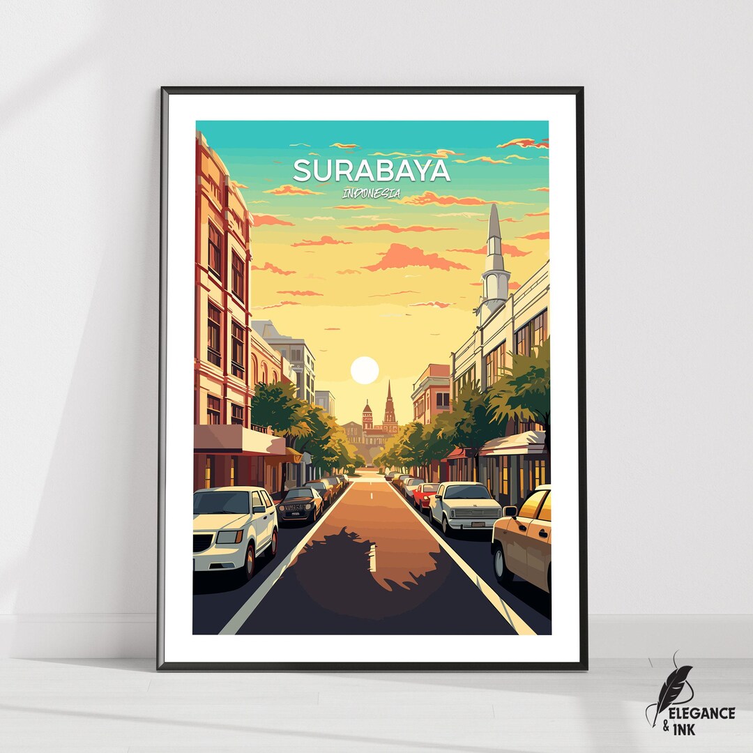 Surabaya Print|surabaya Travel Poster|surabaya Artwork|surabaya Canvas ...