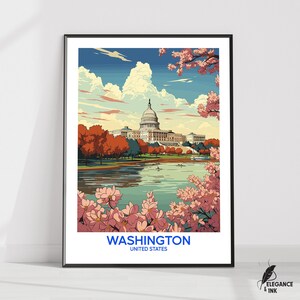 Washington Poster|Washington Travel Print|Washington Wall Art|Washington Wall Decor|Washington City Art|Art|Gift Idea|Housewarming gift|D.C.