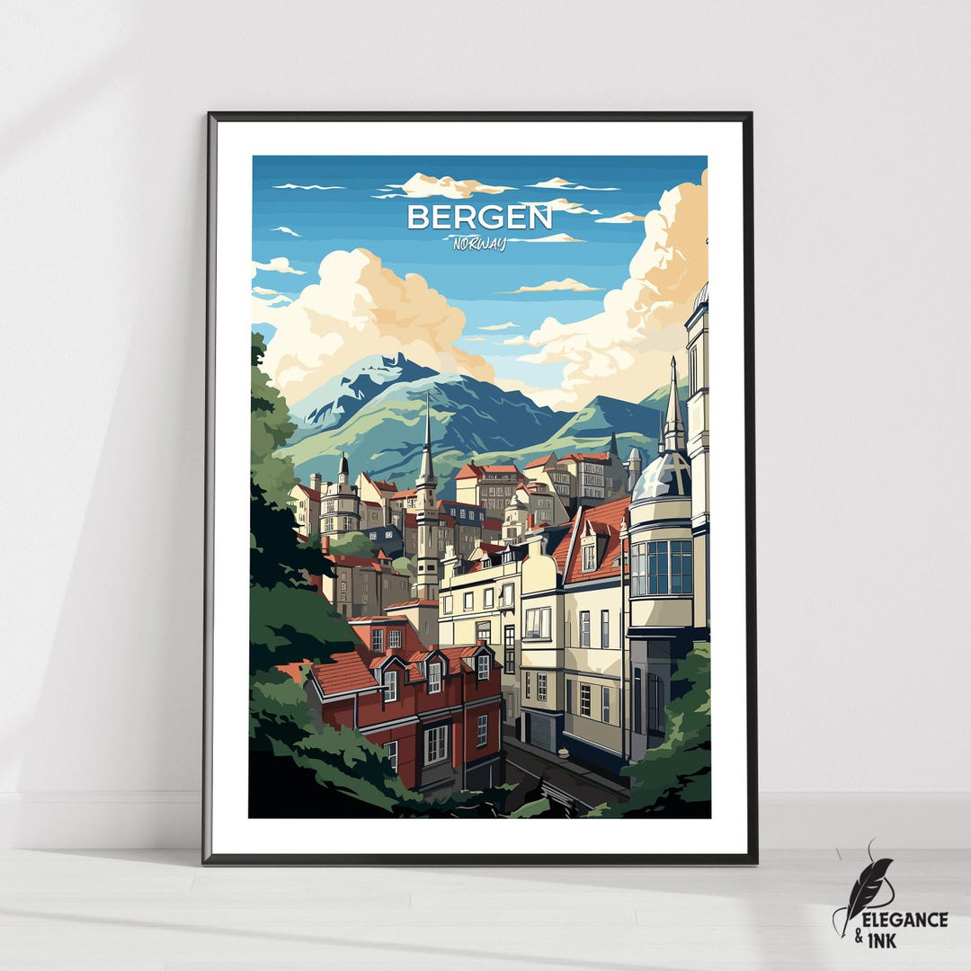 Bergen Print|bergen Travel Poster|bergen Artwork|bergen Canvas|bergen ...