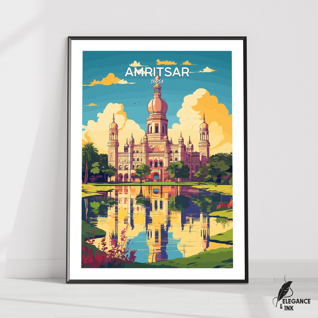 Amritsar Travel Print Wall Art,amritsar Minimalist Painting Art