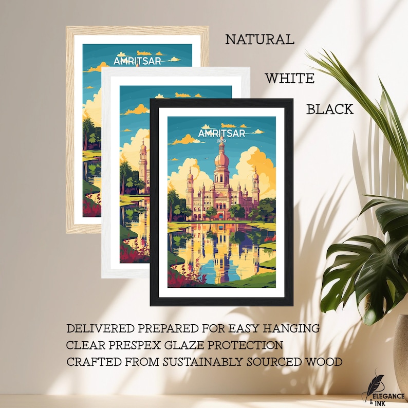 Amritsar Travel Print Wall Art,amritsar Minimalist Painting Art