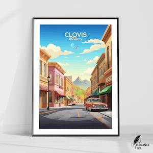 Clovis Print|Plakat podróżniczy Clovis|Dzieło sztuki Clovis|Płótno Clovis|Sztuka vintage Clovis|Wystrój domu Clovis|Malarstwo vintage Clovis|Prezent urodzinowy|