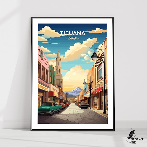 Tijuana Print|Tijuana Travel Poster|Tijuana Artwork|Tijuana Canvas|Tijuana Wall Decor|Tijuana Home Decor|Tijuana Vintage Painting|Gift Idea|